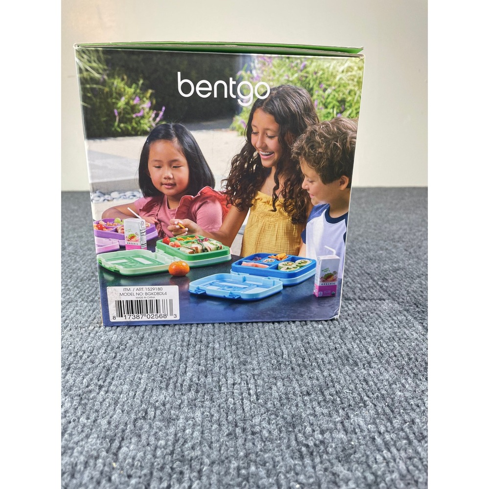 Bentgo Kids Leak-Proof 5-Compartment Lunch Box Set 3 Pack Blue Green Purple NEW - Picture 2 of 6